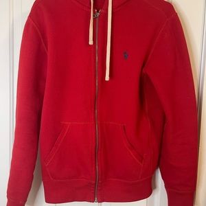 Red polo hoodie